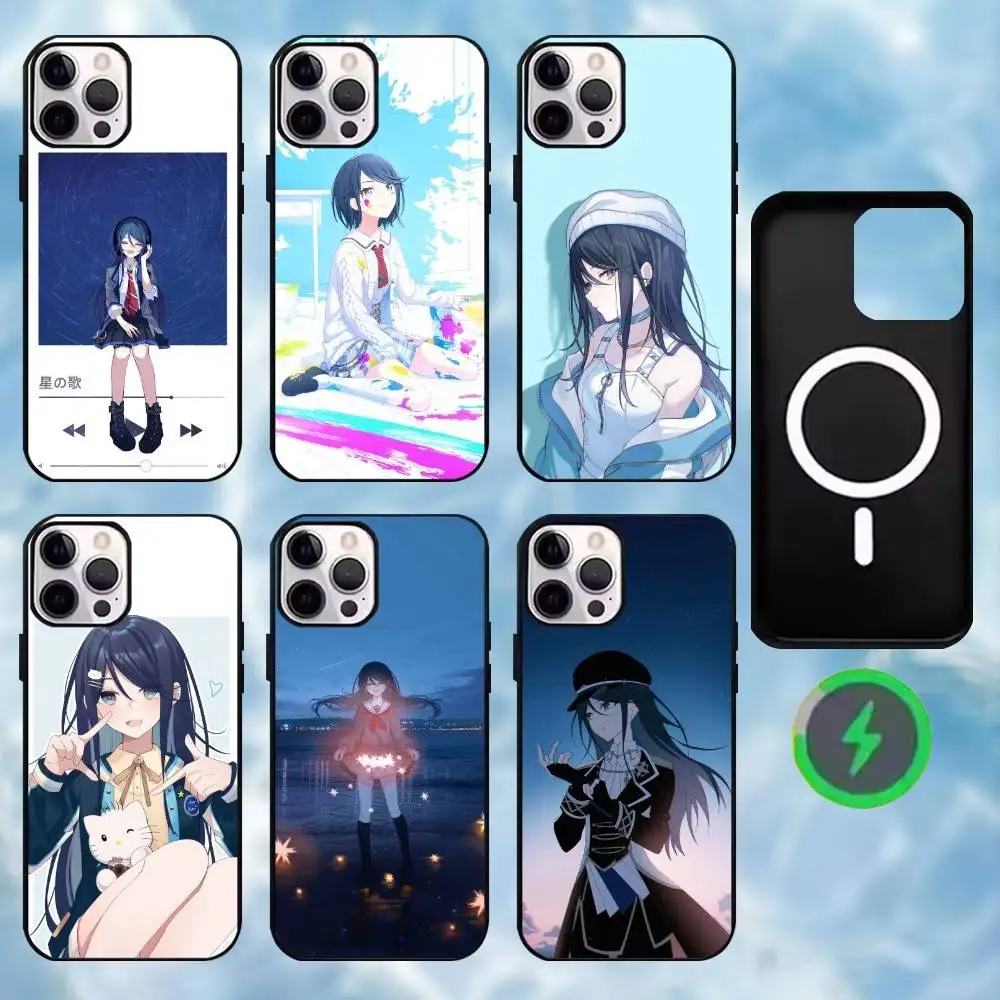 

Ichika Hoshino Phone Case For iPhone17,16,15,14,13,12,11 Max Black Wireless Charging Protecitve Cover