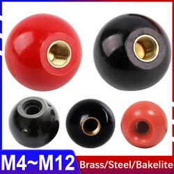 2Pcs Bakelite Ball Hand Screw Nut Copper Core/iron Core Machine Tool Ball Handle Handle Bakelite Ball Insulation M5M6M8M10M12M16