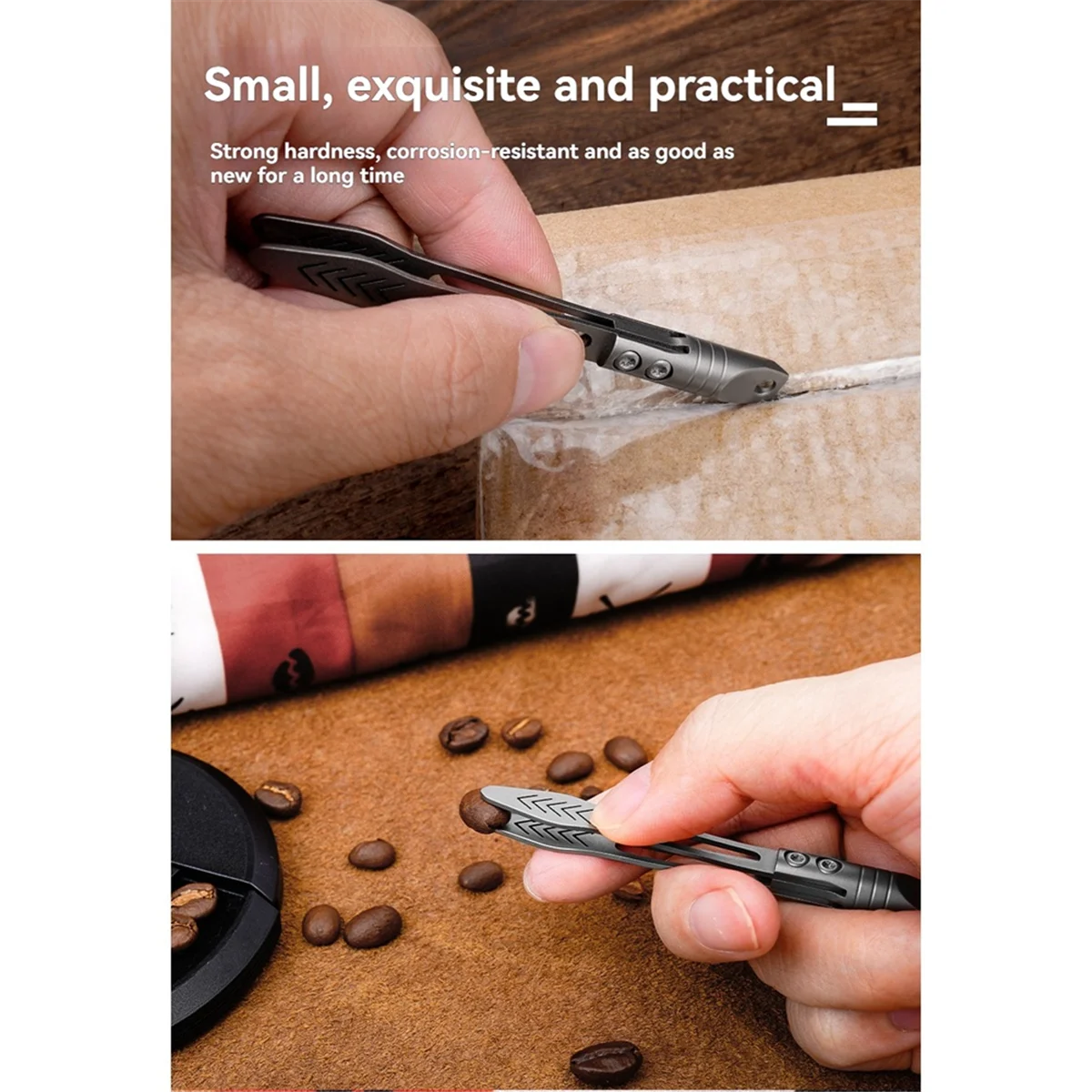 【New User Coupon】Titanium Alloy Small Tweezers Multi Functional Keychain Pendant Outdoor Tool Portable Tweezers for Craft