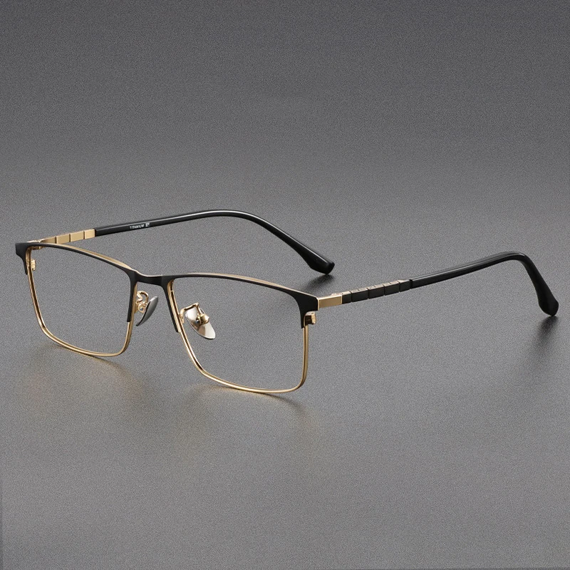 

Handmade Titanium Optical Glasses Frame Retro Rectangle Prescription Eyeglass Frame for Men And Women Computer Eyewear