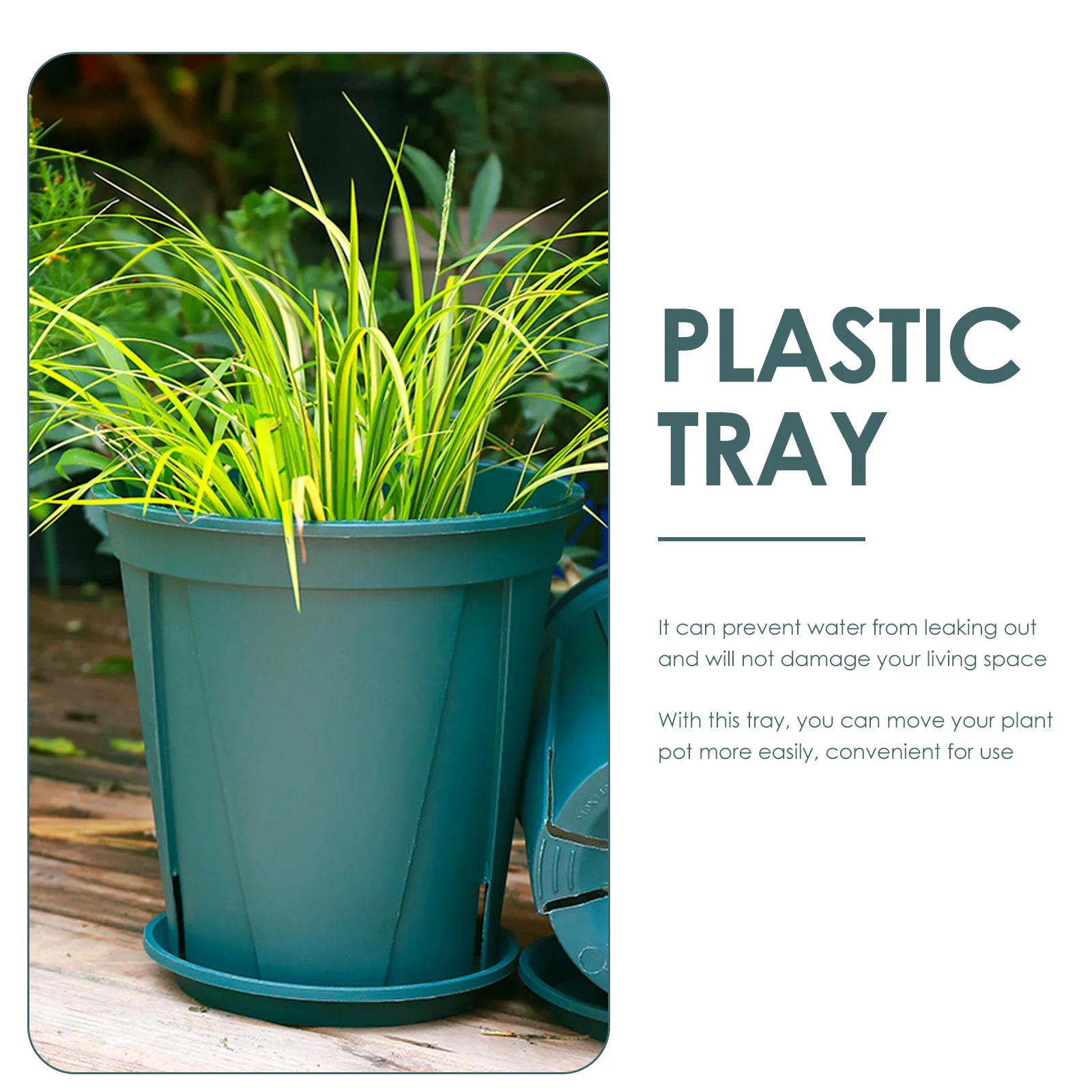 

5 Pcs Planter Tray Plastic Flowerpot Bases Lightweight Durable Water Trays Balcony Gardening Planters Reusable Practical Design