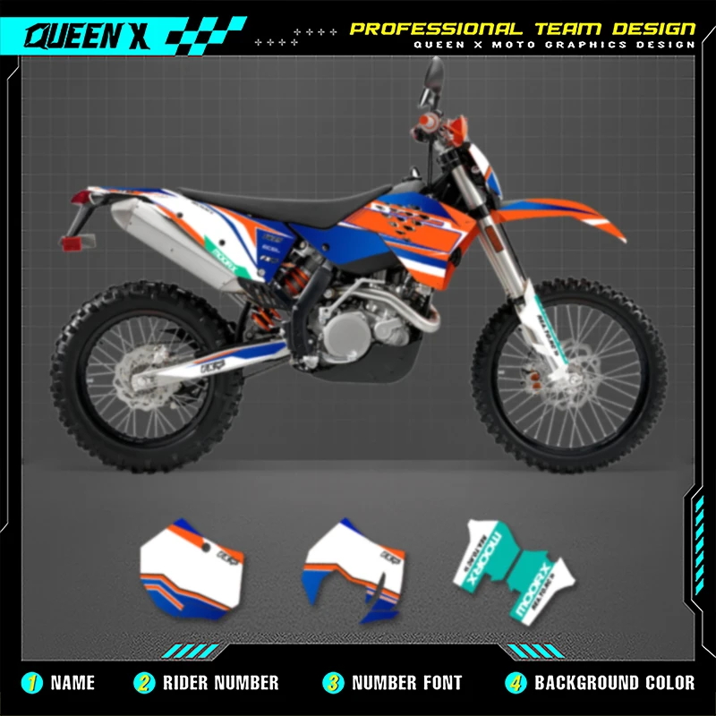 

QUEEN X MOTO Custom Motorcycle Graphics MX Stickers For KTM SX SXF 2007-2010 EXC XCW 2008-2011 Motorcross Accessories