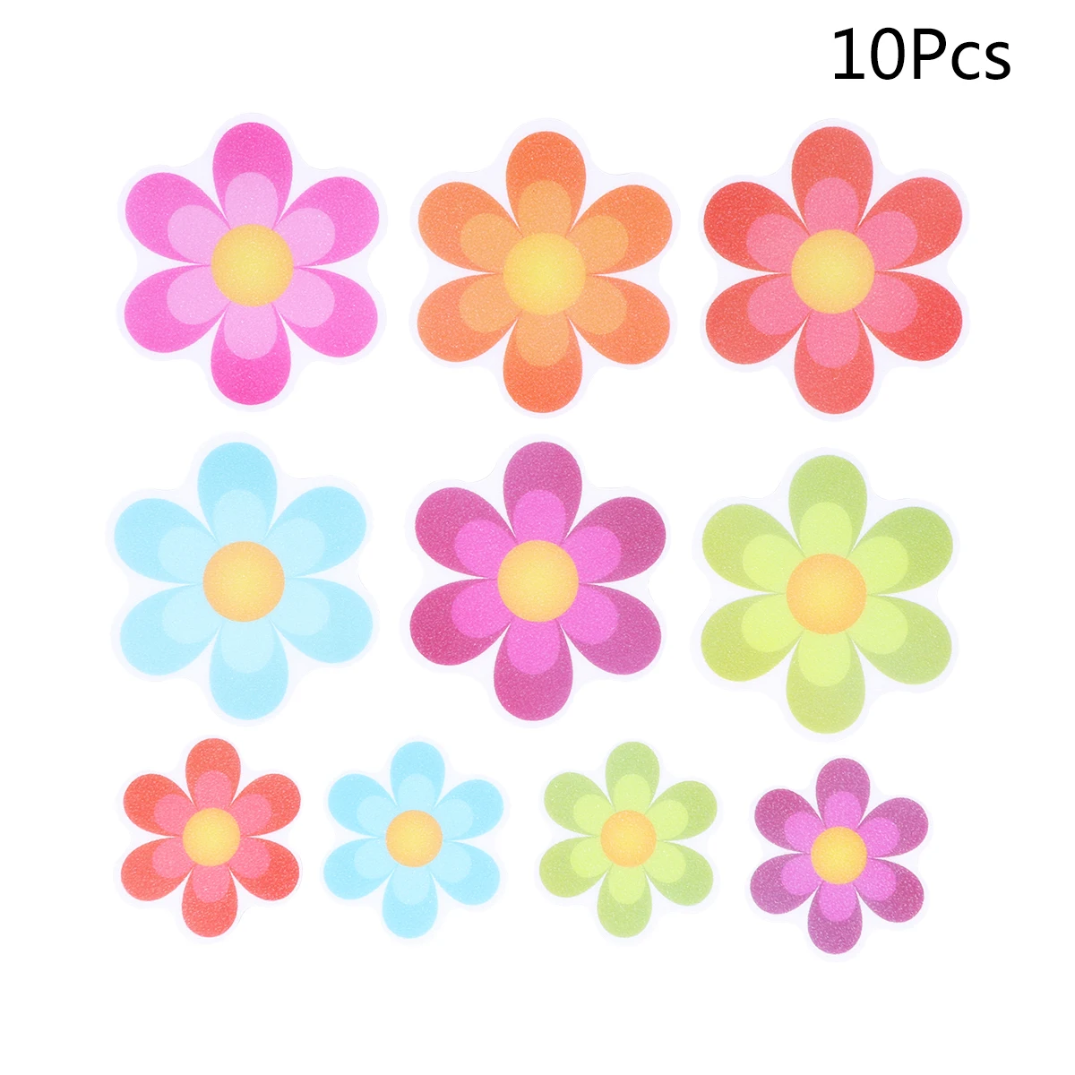 

10pcs Anti-slip Stickers for Bathroom Bathtub Shower Non-slip Decals Kids Flower Design Suitable Smooth Surface Home Use