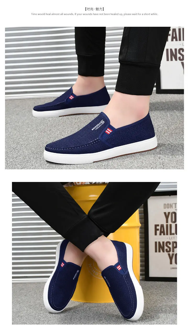 Neue Stoffschuhe für Herren, Lässig, Atmungsaktiv, Slip-On, Verschleißfest, Rutschfest, Leichte Arbeitsschuhe – Detail 7