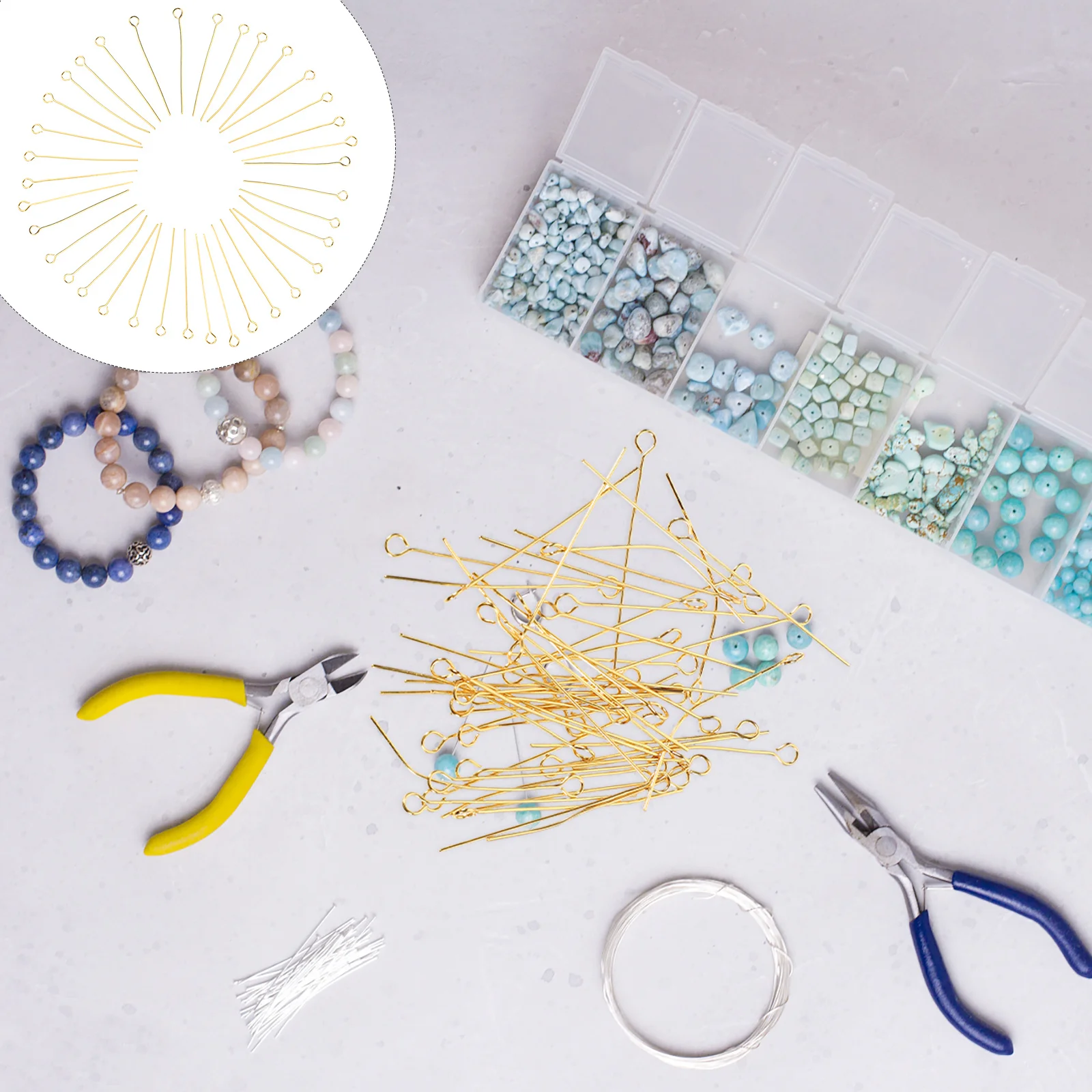 

100Pcs T Pin Ear Accessories Eye Pins Stainless Steel Open Headpins for DIY Jewelry Making Findings Necklace Bracelet Earring