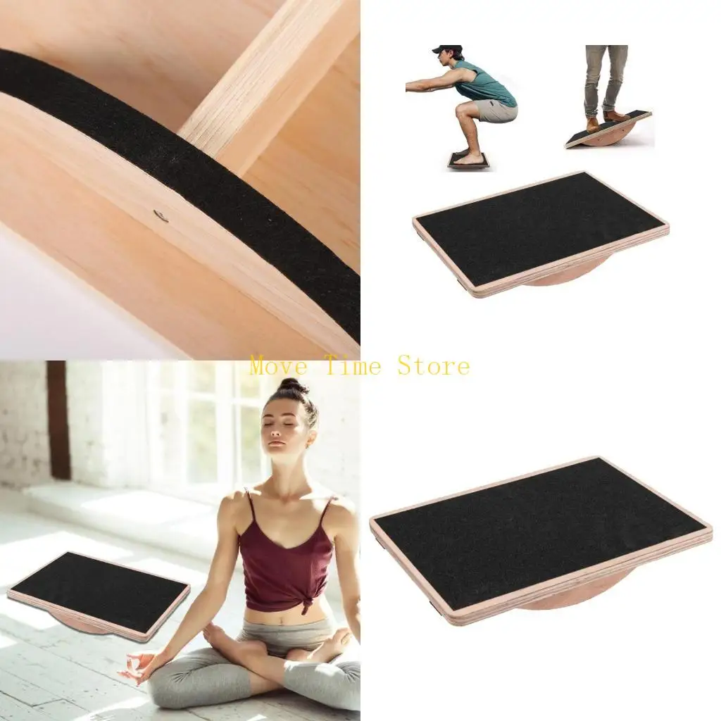 92ME Yoga Balancing Board Exercise Training Balance Gym Board Rocker Board Nonslip Indoor Trainer Wobble Boards