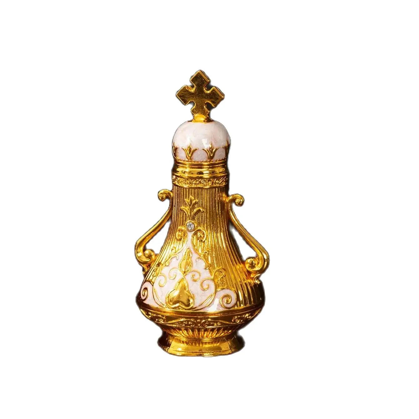 Middle East Dubai style cross glass perfume bottle beautifully decorated Dubai Arabian essential oil bottle empty perfume bottle