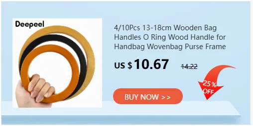 2Pcs Deepeel Wooden O Ring Bags Handles Round Wood Handle for Handbag Strap Purse Frame DIY Sewing Brackets Bag Accessories