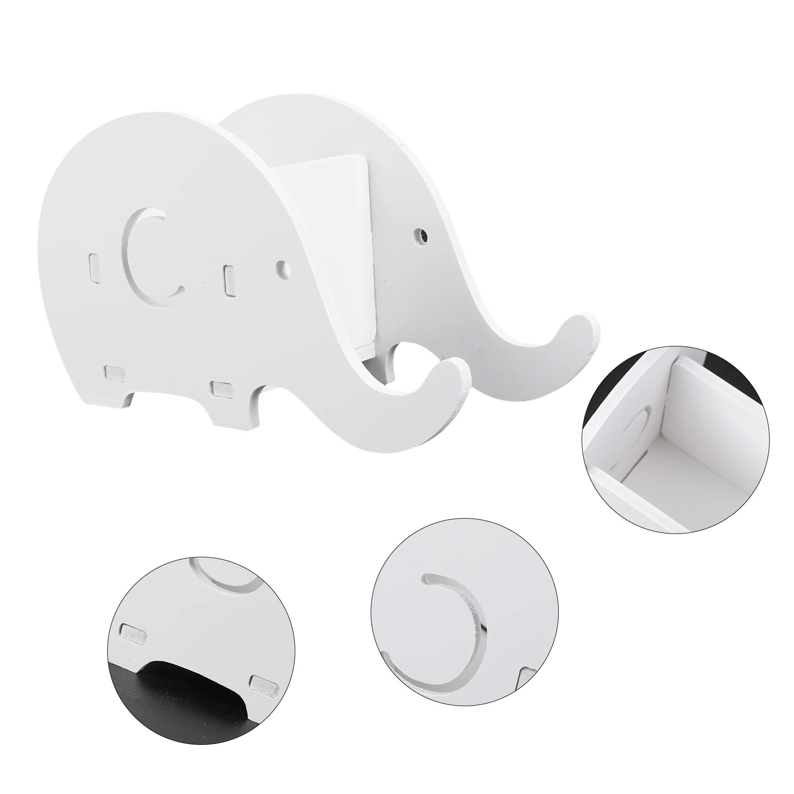 

1Pcs Elephant Pen Holder Multi-Function Desktop Organizer Wood Cartoon Pen Phone Stand Office Storage