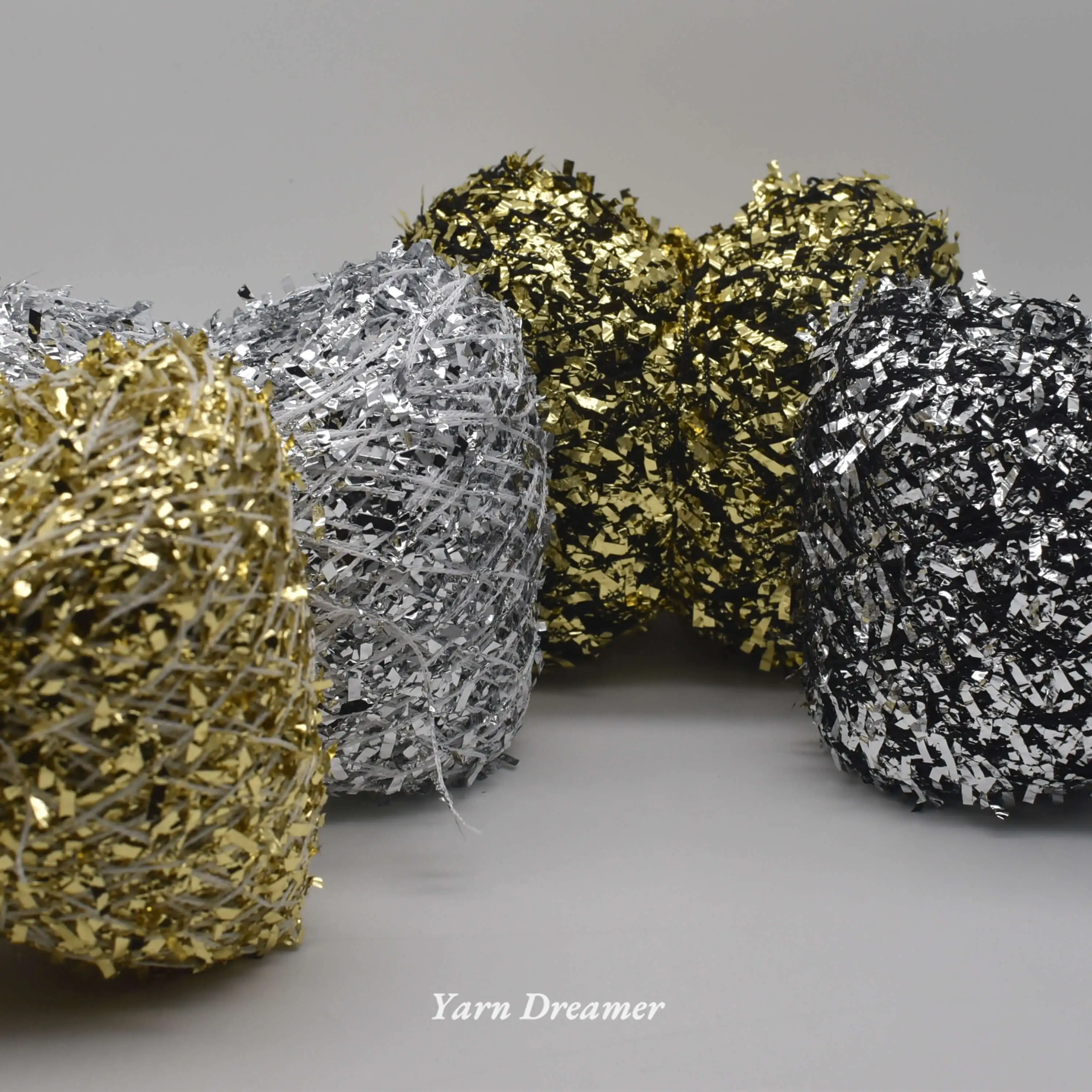 Butterfly Silver & Gold Yarn 100g Fancy Sequin Yarn for Crochet thread Glitter Yarn for Knitting Christmas Golden Yarns