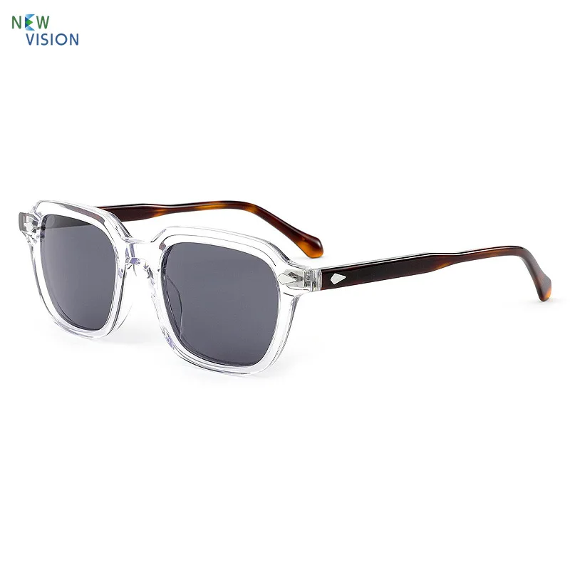 

Fashion Square Driving Sunglasses High-end Men Retro Color Matching Acetate Outdoor Handmade UV400 Protective Sun Glasses Women
