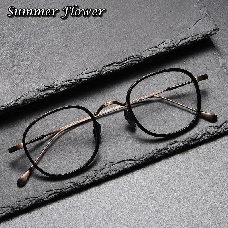 Men Super Quality Eyewear Pure Titanium Round Retro Light Optical Glasses Frames For Male Prescription Recipe Spectacle