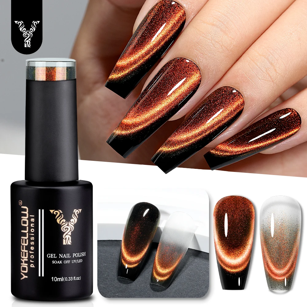 

YOKEFELLOW 9D Dreamland Cat Eye Gel Nail Polish 10ml Dual Gloss Dreamland Color YMC101 Soak Off Cat Magnetic UV Gel Varnish DIY