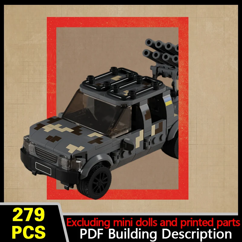 Light Artillery Vehicle Model MOC Building Bricks War Equipment Modular Technology Gifts Holiday Assemble Children Toys Suit