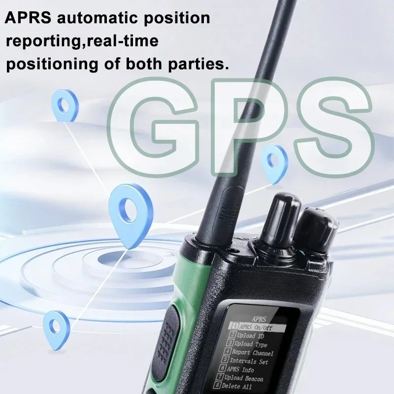 New Walkie Talkie for Baofeng DMR DM-32 10W GPS APRS Dual Mode Analog TDMA Dual Time Slot AES256 Black Ham RadioFor Hunt Camping
