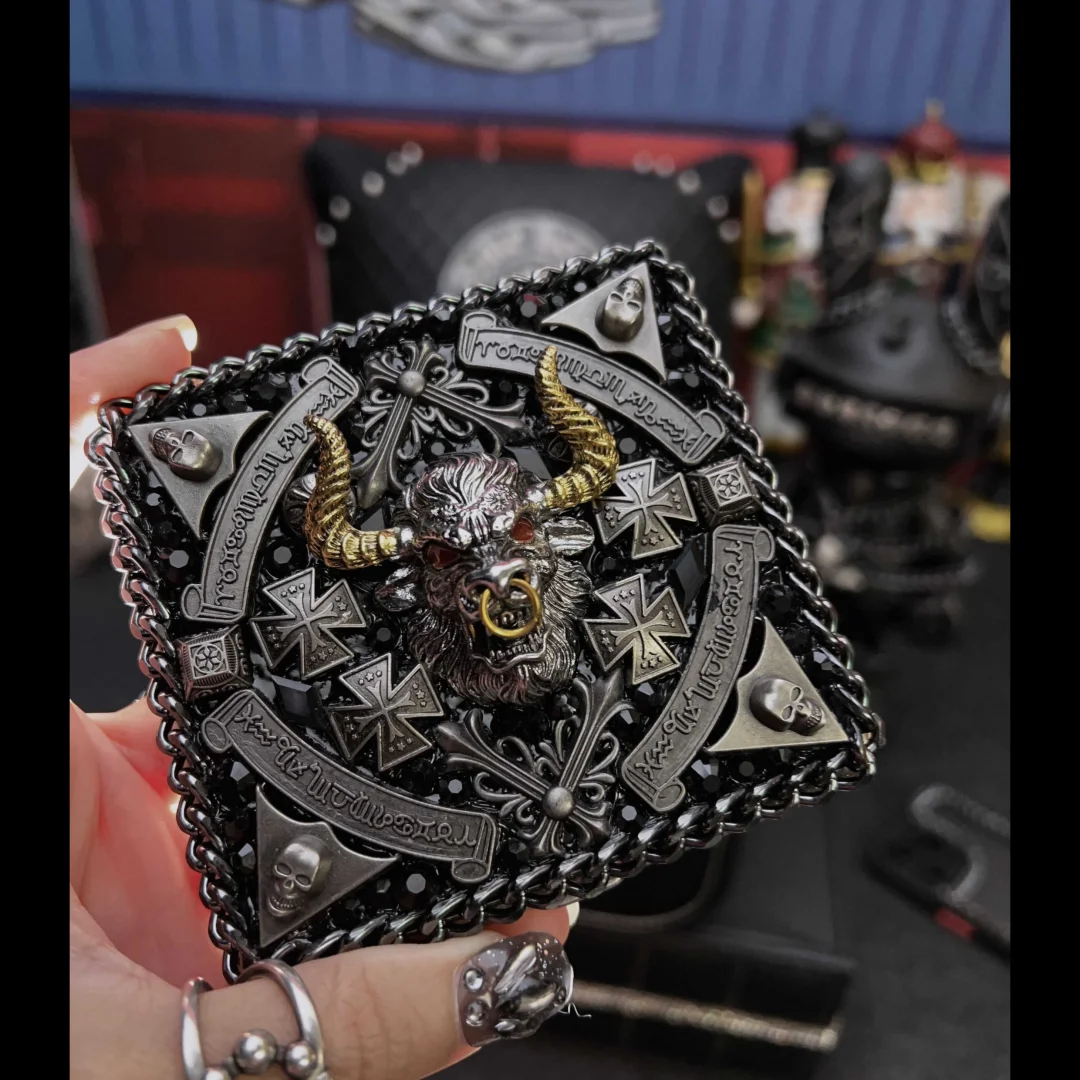 

Original Bull Demon King Design Metal Cigarette Case for 20 Large Cigarettes | Dark, Stylish, Portable, and Customizable