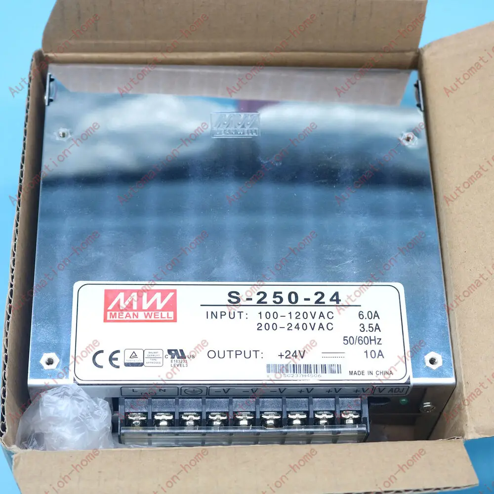 1pc New MEAN WELL S-250-24 24V 10A Switching Power Supply #QW