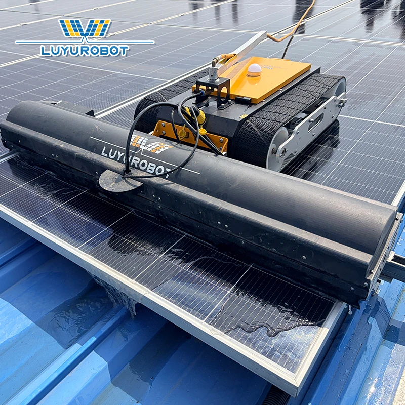 Smart Crawler Type Solar Panel Cleaning Machine Waterproof PV Panel Washing Robot Factory Price