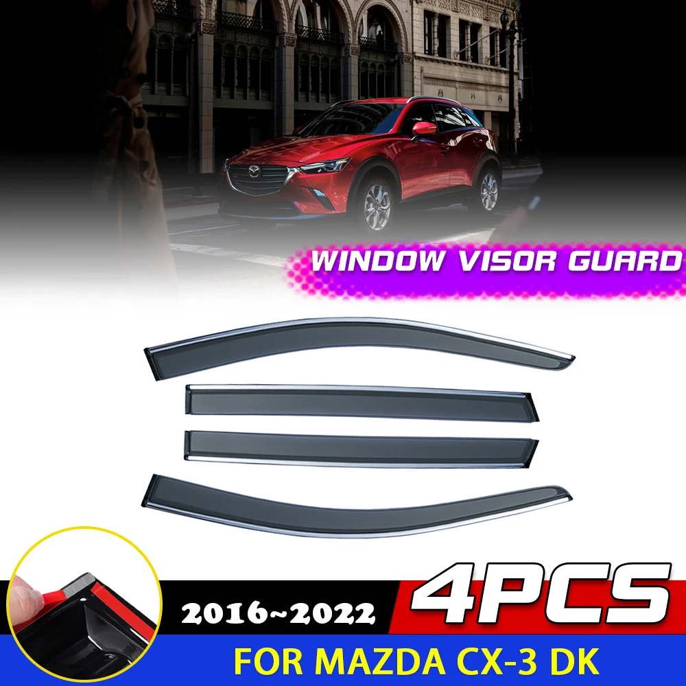 

Car Windows Door Visor for Mazda CX-3 CX3 DK 2016~2022 Deflector Smoke Guards Awnings Sun Wind Rain Eyebrow Sticker Accessories