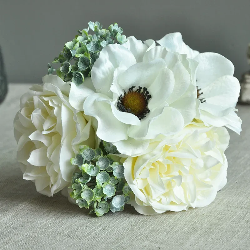 Artificial flowers peony flowers wedding decoration hand bouquets home living room decoration photography props fake flowers