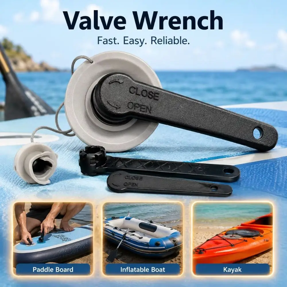 6/8 Groove Air Valve Wrench Tightening Plastic Valve Remover Black Leakproof Inflatable Boat Plug Spanner River Fishing