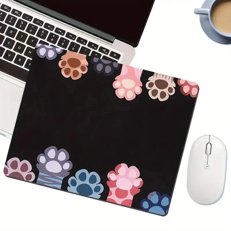 Alfombrilla de ratón pequeña de dibujos animados, accesorios Kawaii para juegos de pata de gato, teclado de ordenador de oficina, alfombrilla de