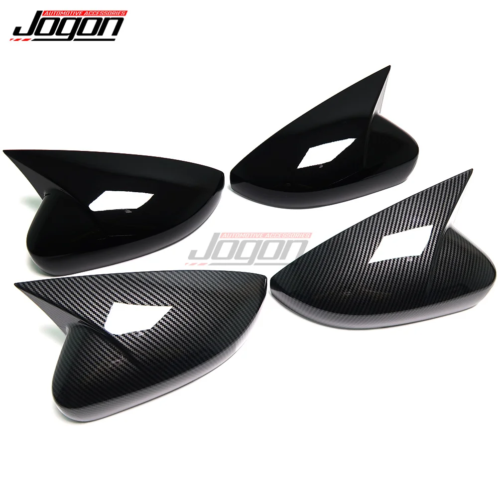 Carbon Fiber Look Side Wing Rearview Mirror Cover OX Horn Mirror Case Caps For Volkswagen VW Polo Mk6 AW GTI 2007-2021 Exterior