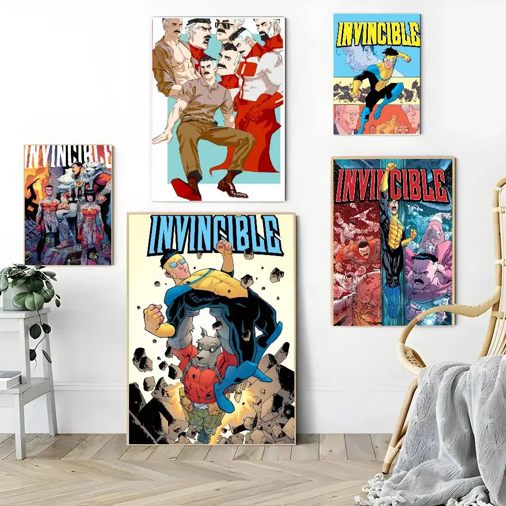 1OC Invincible Season 2 Atom Eve Classic Vintage poster Self-adhesive Art Waterproof Paper Sticker Coffee House  Room Wall Decor