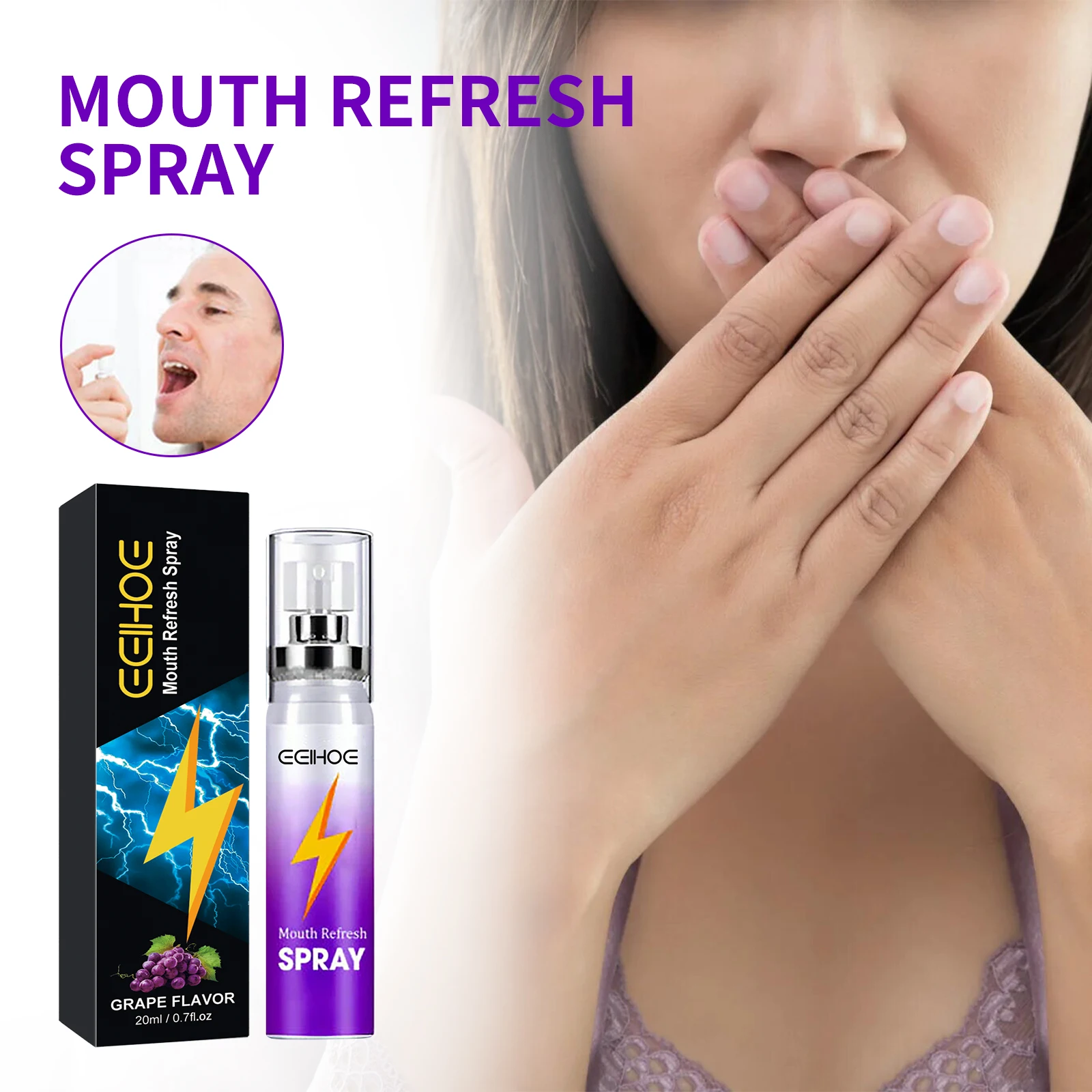 Herbal Oral freshener spray,Oral Odor Remover.Long-lasting Fresh Breath,Vegan Mouthwash.Sugar-free Portable Oral Care Products