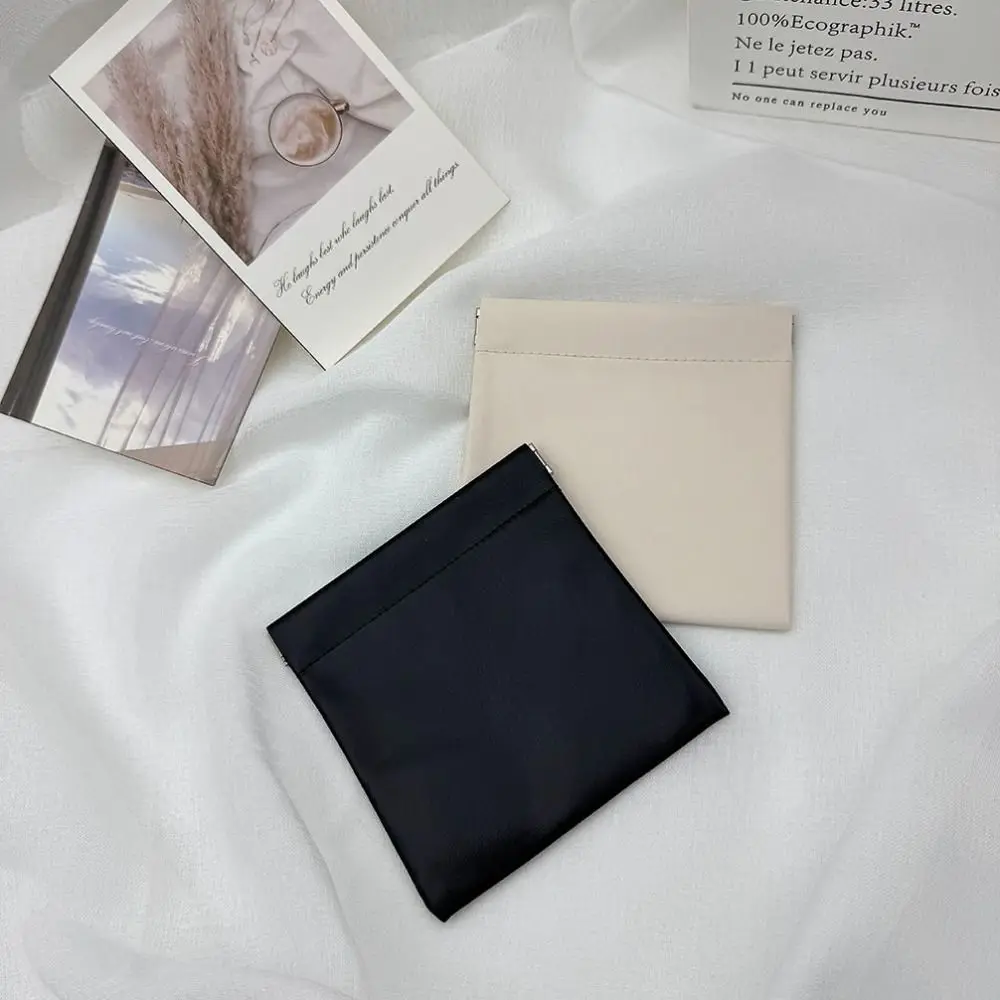 

Модная мини-косметичка из искусственной кожи с автоматической застежкой, портативный чехол для макияжа, простой мини-кошелек для монет для девочек