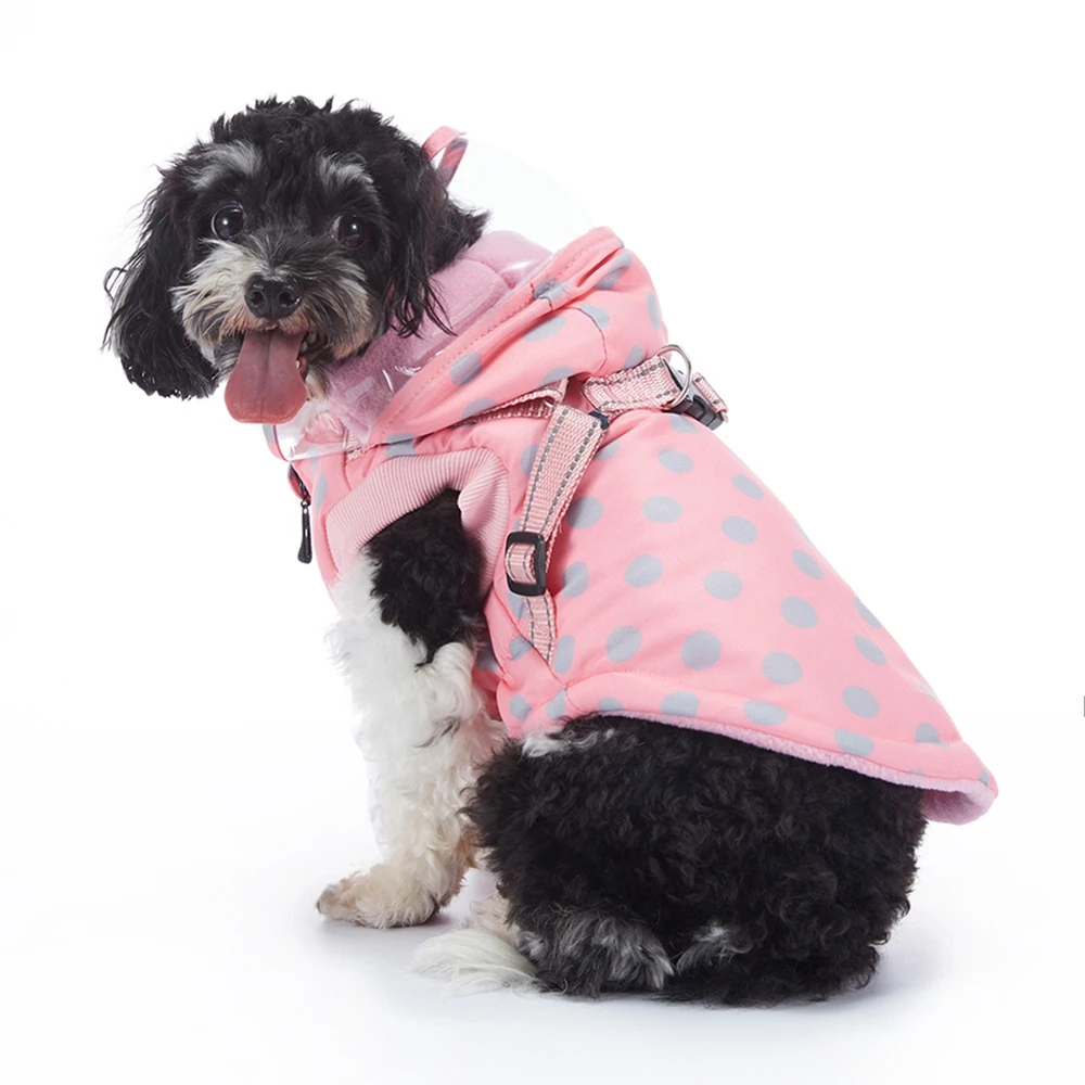 Winter Dog Clothes Pet Dog Coat Jacket With Harness For Small Medium Dogs Thicken Warm Hoodie Chihuahua Yorkies Pet Clothing