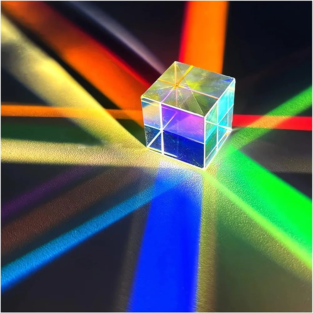 Optical Glass X-cube Dichroic Cube Design Cube Prism RGB Combiner Splitter Educational Gift Class Physics Educational Toy