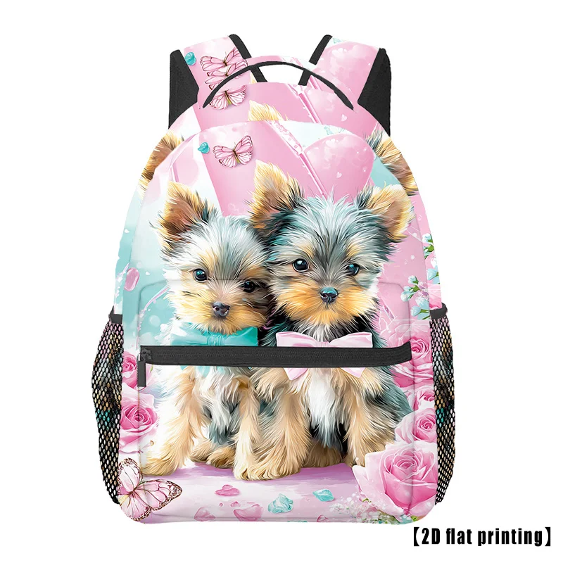 Heart-Shaped Dogs Couples Outdoor Sports Backpack, Unisex Travel Camping Backpack, Adjustable Comfort Shoulder Straps