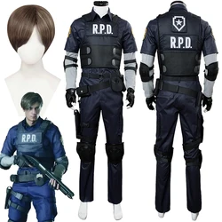 Leon Cosplay Fantasy Holster Biohazard Game Hazard Bio Re Costume Disguise Men Roleplay Fantasia Outfit Male Halloween Cloth