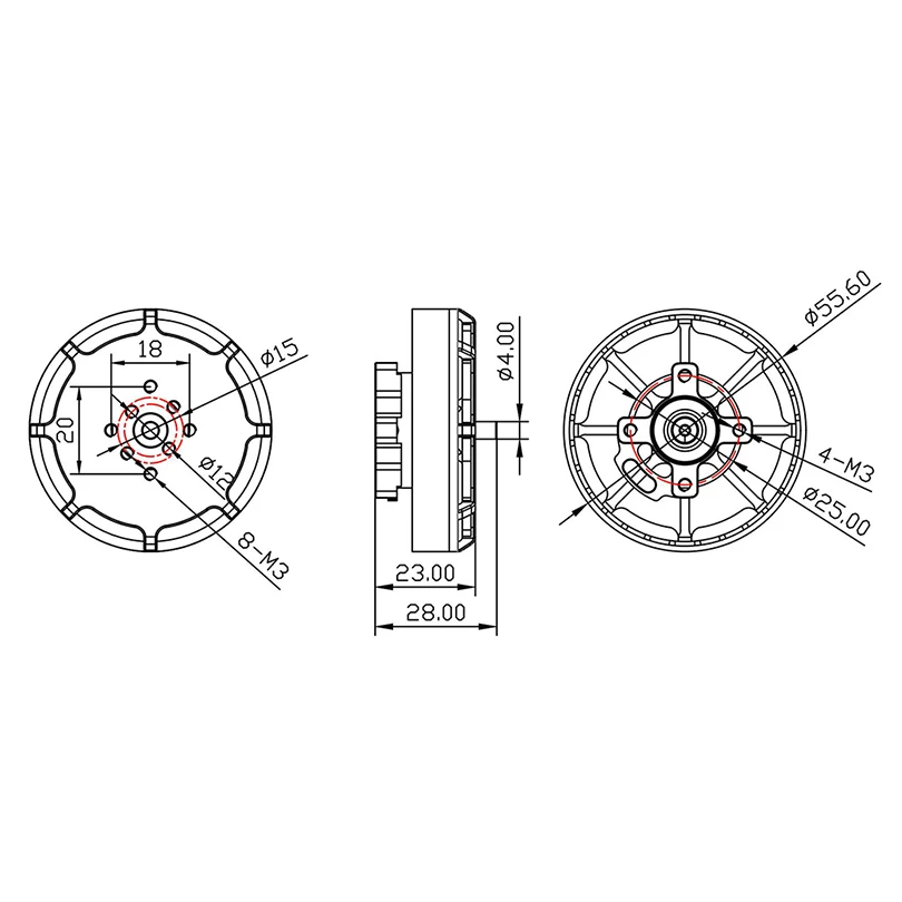 Motor sin escobillas para cuadricóptero de control remoto, Motor sin escobillas de 12S, 6009, TL50M09, 130KV/12S, 5010, 130KV, TL50M10, FPV, multicóptero, 6 uds./lote, TAROT-RC