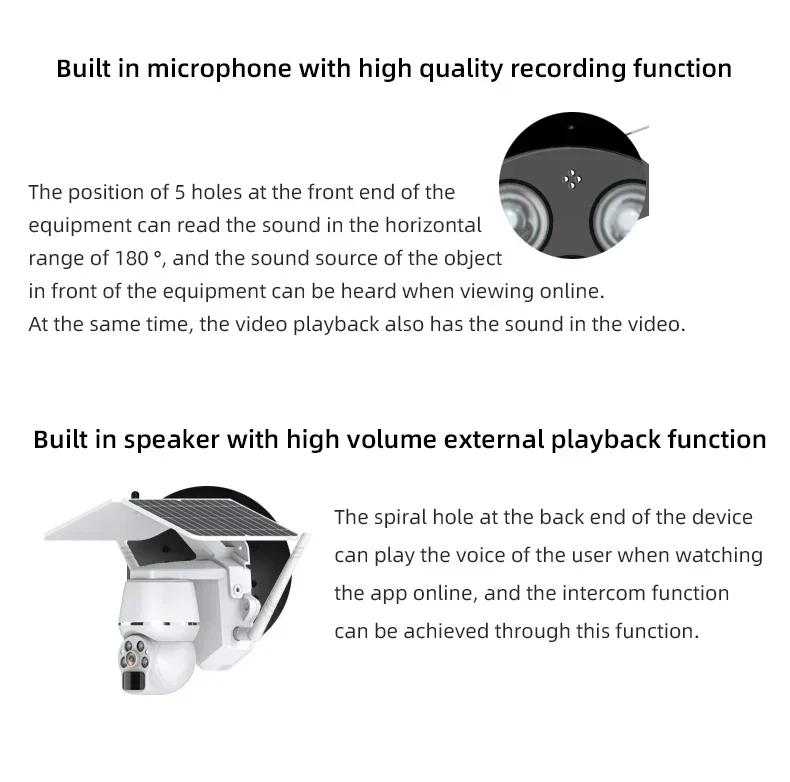 4g Outdoor House Surveillance Cameras Network Intelligence Solar Energy Camera Ptz Wireless 4g Sim Card PIR Human Detection