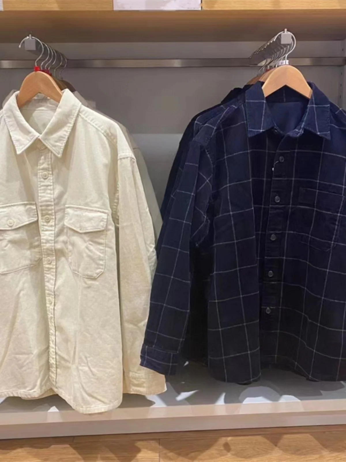 

Corduroy Plaid irt Long Sve Men Women Autumn Winter Couple's Thin Outerwear Comfortable Cotton Commute Sle Regular Fit