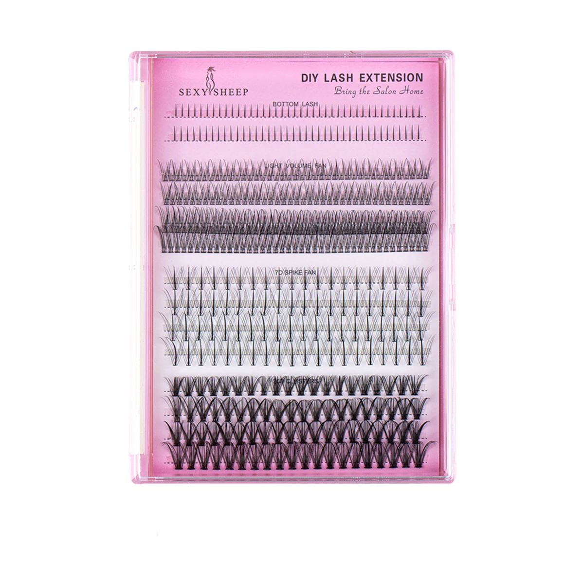 DIY Wimpernverlängerungsset, individuelles Wimpernverlängerungsset, Cluster-Wimpern-Set, Wimpernkleber-Entferner, Wimpernpinzette