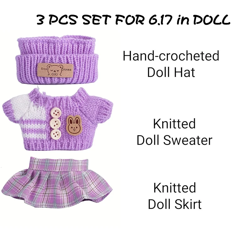 2 sets Labubu-poppenkleding voor Labubu, Labubu-kleding, Labubu-accessoires-outfits voor spelen en display (schoenen en pop niet inbegrepen)