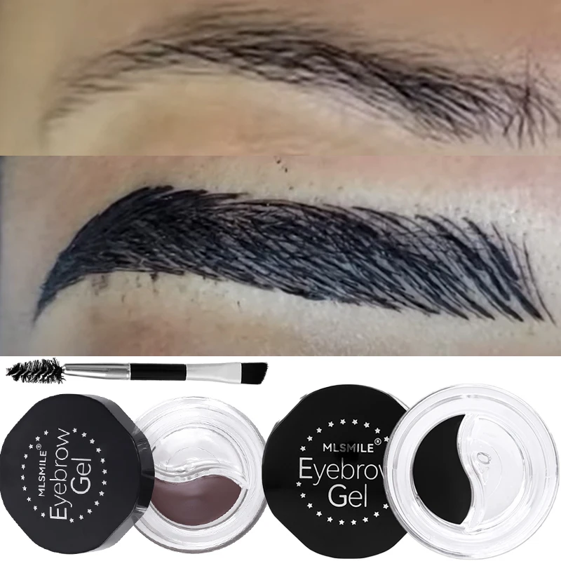 Eyebloguge-Pommade et gel 2 en 1 avec brosse, teinte pour sourcils, imperméable, longue durée, tenue extrême