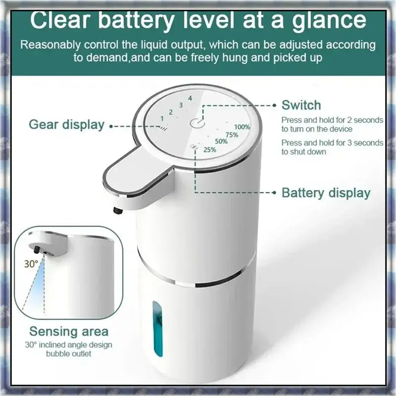 The New Automatic Hand Sanitizer Dispenser USB Rechargeable Splitter Automatic Adjustable