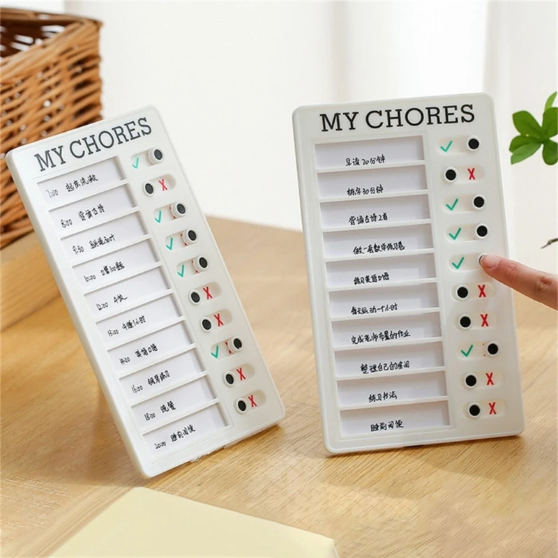 96GE Kids مخطط روتيني يومي للأطفال مخطط عمل يومي تعليمي لوحة جدول بصرية 12x20 سنتيمتر لإدارة المهام #4