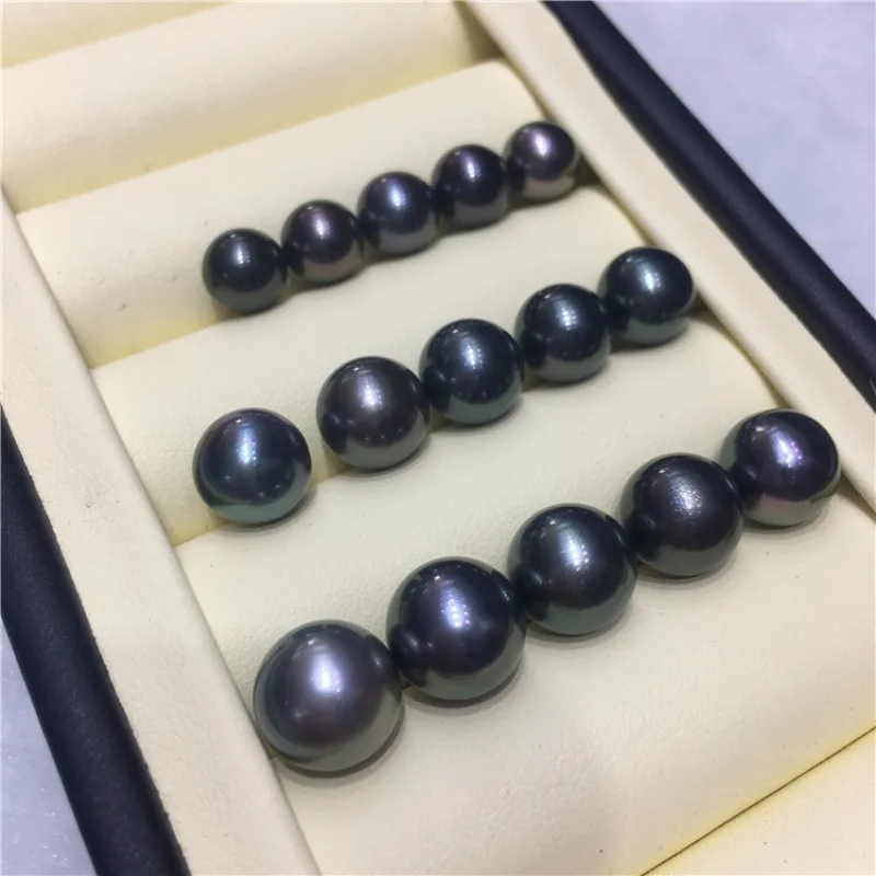 17-18mm pavão preto redondo solto pérola underdrill feminino festa de casamento jóias acessórios colar brinco anel pulseira pingente