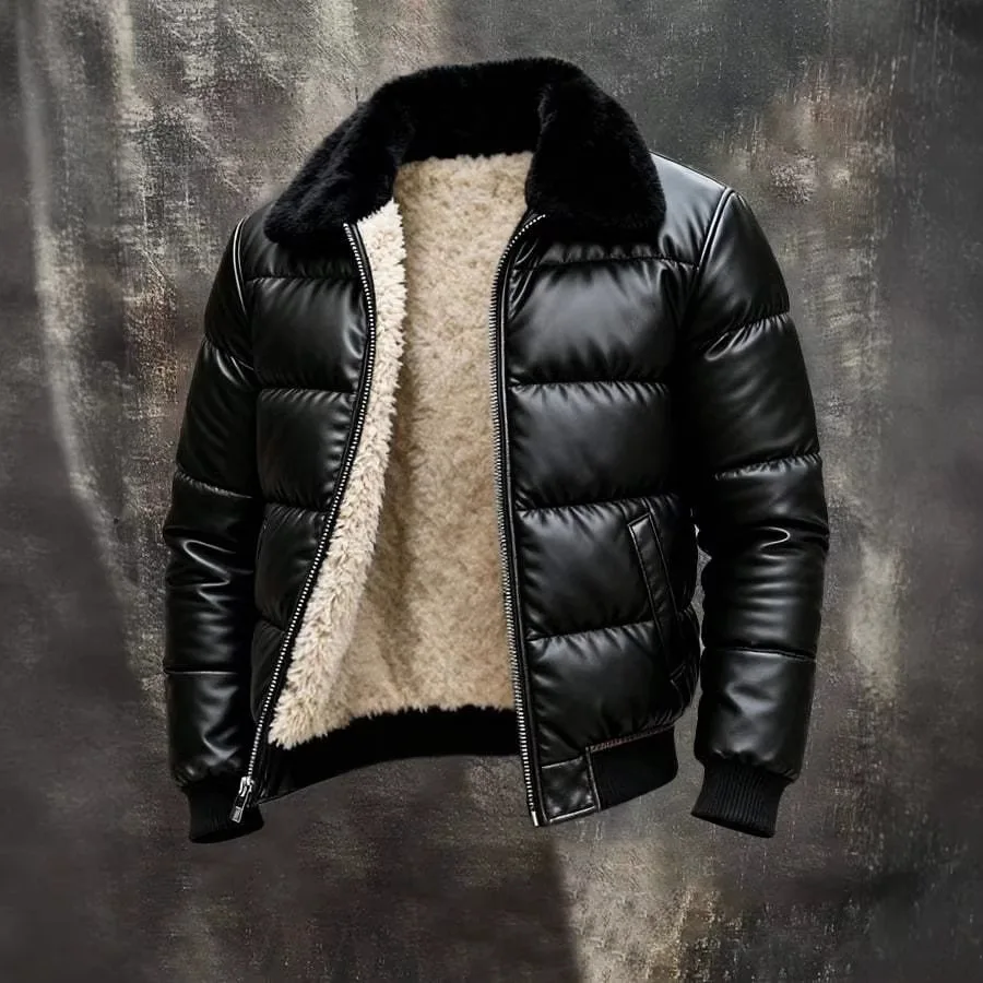 Herren Schwarze Einfarbige Schlichte Alltägliche Lässige Trendige Parka-Jacke mit Umlegekragen, Langen Ärmeln und Verdicktem Material, Neue Mode-Mäntel für Männer