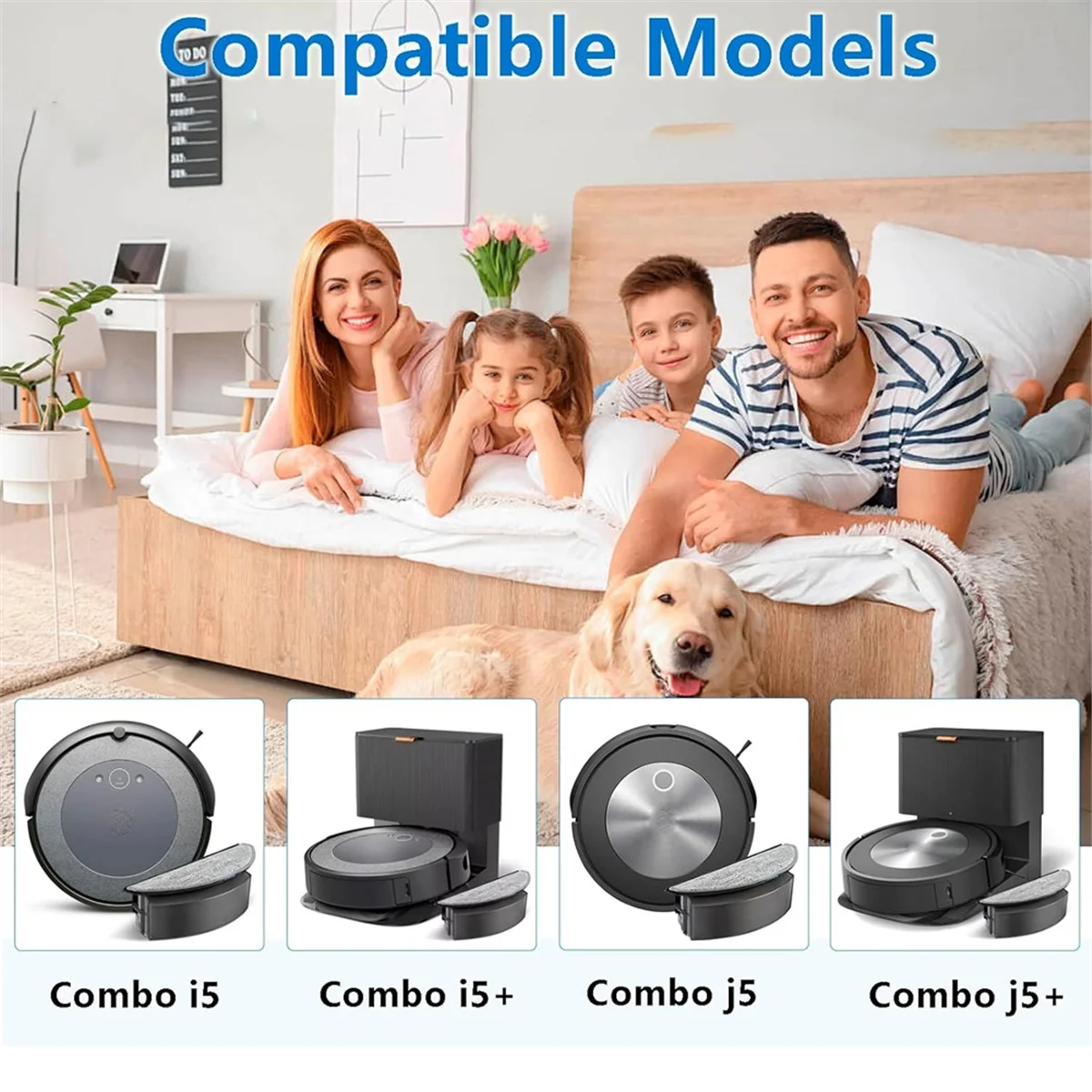 FZFZ Parti di ricambio per kit di accessori per aspirapolvere I5, I5+J5, J5+, spazzole in gomma, filtri Hepa, panni per mocio