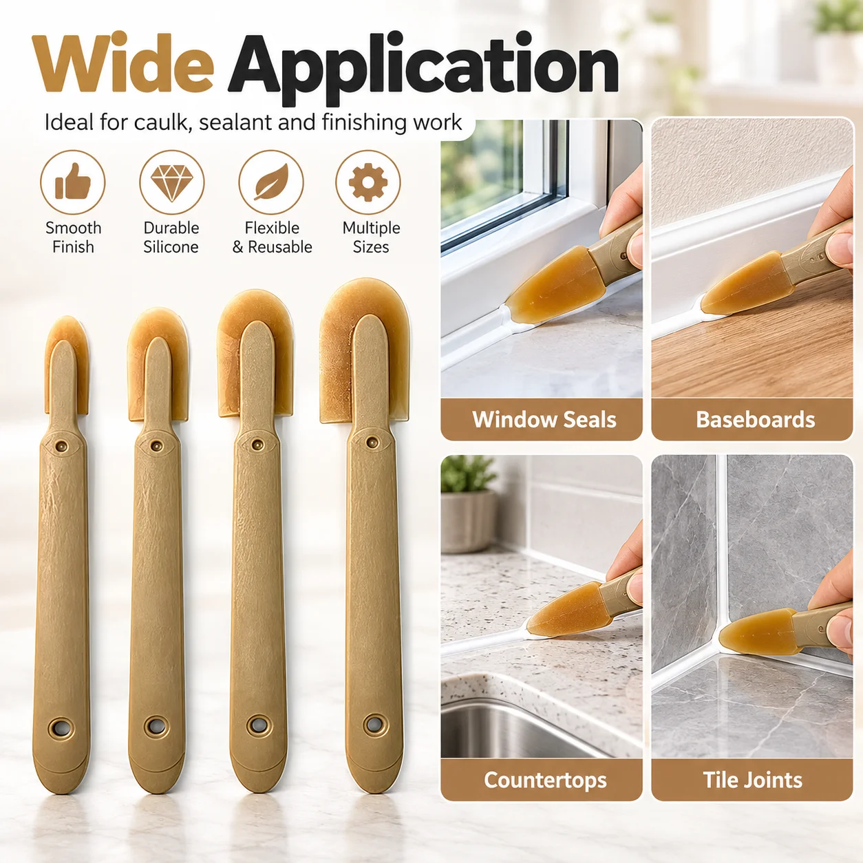 Sealant Finishing Tools Rubber Caulk Caulking Silicone Sealant Finishing Tool Extended Length Rubber Spatula Caulking Tool