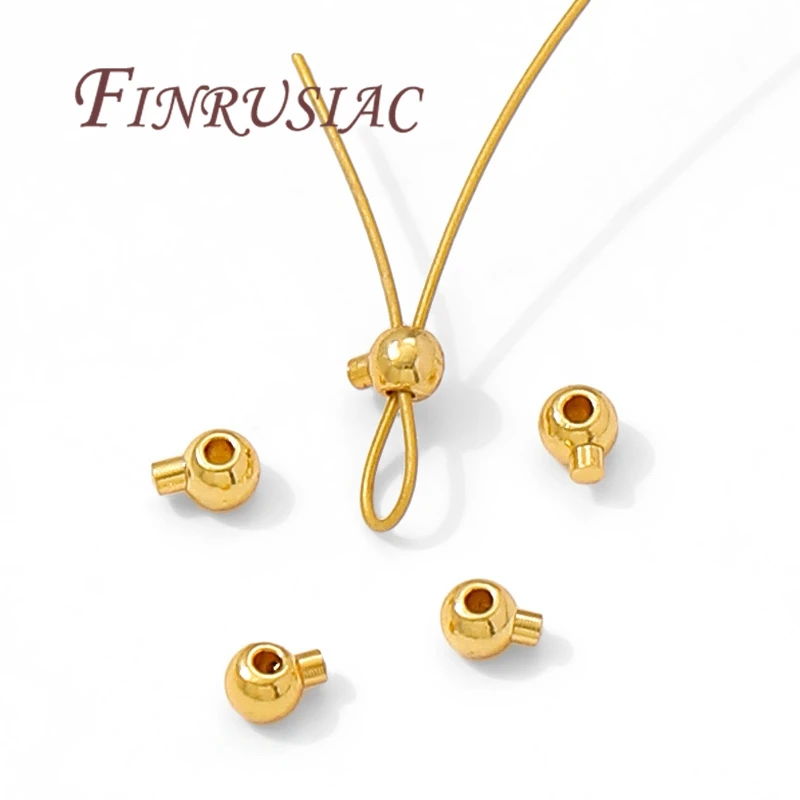 10/20 Stück 18 Karat vergoldete Quetschenden, silberne Quetschperlen, runde Crimp-Endperlen, DIY-Schmuckherstellungszubehör – Detail 30