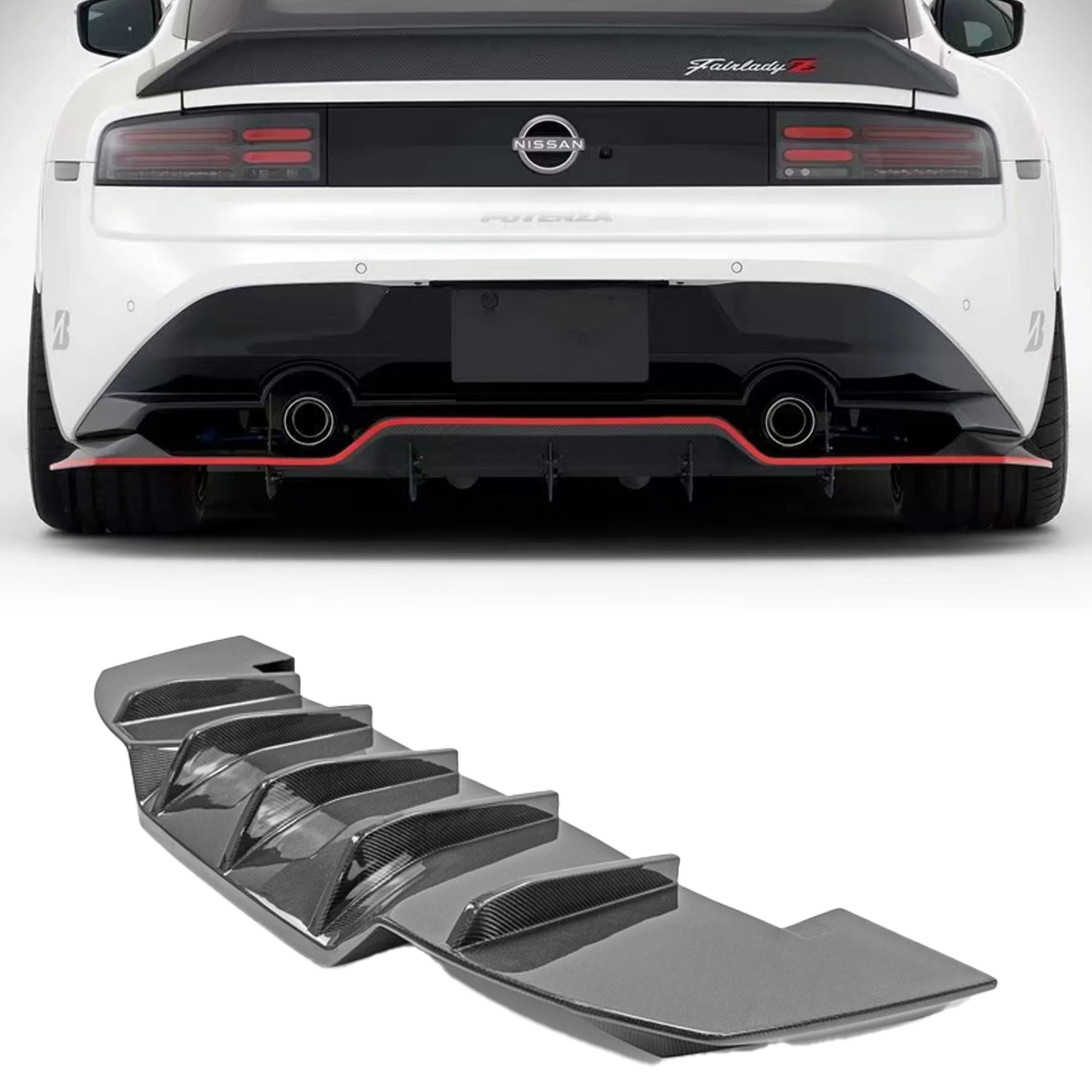 

Новый диффузор для NISSAN RZ34 FAIRLADY Z Late 2022+ EPA V Тип Задний диффузор из углеродного волокна