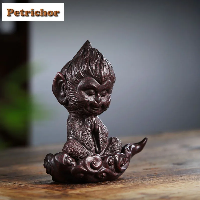 

Yixing Zisha Clouds Great Sage Wukong Tea Pet Retro Tea Spirit Tea Figurine Play Toys Tea Statue Ornaments Supplies Decoration