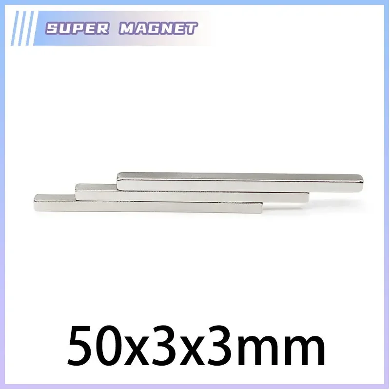 10/20/30/50/100PCS Powerful Strong Magnetic Magnets N52 50x3x3mm 60x3x3mm Block Permanent Neodymium Magnet 50*3*3 60*3*3